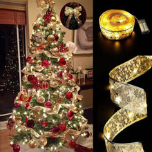 Load image into Gallery viewer, 2024 Christmas Ribbon Fairy Light String Merry Christmas Decorations For Home Xmas holiday Navidad Gifts New Year 2025

