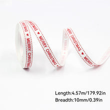 Load image into Gallery viewer, 5 Yards 10mm Christmas Ribbon Printed Christmas Polyester Ribbon For Handmade Wrapping Gift Christmas Decoration DIY Gift Packing
