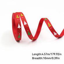 Load image into Gallery viewer, 5 Yards 10mm Christmas Ribbon Printed Christmas Polyester Ribbon For Handmade Wrapping Gift Christmas Decoration DIY Gift Packing
