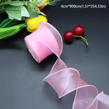 Load image into Gallery viewer, 10 Meters/Roll Fishtail Yarn Ribbon Flower Packaging Material Floral Florist Wrapping Supplies Snow Yarn Ribbon Wave Band
