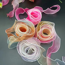 Load image into Gallery viewer, 10 Meters/Roll Fishtail Yarn Ribbon Flower Packaging Material Floral Florist Wrapping Supplies Snow Yarn Ribbon Wave Band
