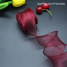 Load image into Gallery viewer, 10 Meters/Roll Fishtail Yarn Ribbon Flower Packaging Material Floral Florist Wrapping Supplies Snow Yarn Ribbon Wave Band

