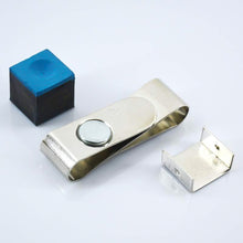Load image into Gallery viewer, 1PC S Type Stainless Steel Magnetic Chalk Clip Durable Adjustable Storage Clip Billiard Accessories

