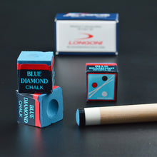 Load image into Gallery viewer, 2PCS/BOX Blue Oily Chalk Cue Head Delicate Anti-Slip Powder Billiard Supplies
