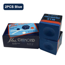 Load image into Gallery viewer, 2PCS/BOX Blue Oily Chalk Cue Head Delicate Anti-Slip Powder Billiard Supplies
