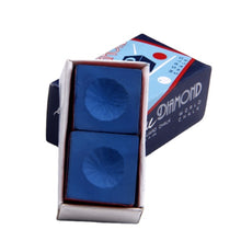 Load image into Gallery viewer, 2PCS/BOX Blue Oily Chalk Cue Head Delicate Anti-Slip Powder Billiard Supplies
