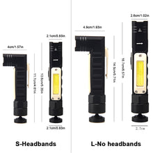 Load image into Gallery viewer, 1PC Multi-Function XPG+COB 90° Folding Corner Flashlight Ultra Bright Fishing Repair Work Headlamp USB Charging
