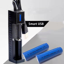 Load image into Gallery viewer, 3.7-4.2V Lithium Battery Universal Charger USB Smart Single Slot Charger For 26650/18650/14500/10440
