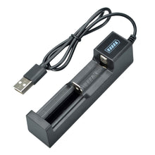 Load image into Gallery viewer, 3.7-4.2V Lithium Battery Universal Charger USB Smart Single Slot Charger For 26650/18650/14500/10440
