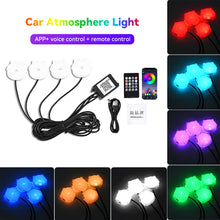 Load image into Gallery viewer, 2Pcs/Set or 4Pcs/Set 5V USB LED Car Interior Atmosphere Backlight Ambient Mood Foot Light USB Decorative Lamp Auto APP Voice Control Accessories

