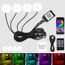 Load image into Gallery viewer, 2Pcs/Set or 4Pcs/Set 5V USB LED Car Interior Atmosphere Backlight Ambient Mood Foot Light USB Decorative Lamp Auto APP Voice Control Accessories
