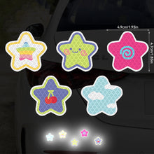 Load image into Gallery viewer, 5Pcs/Set Colorful Motorcycle Helmet Waterproof Decal Hearts Butterfly Stars Night Warning Sign Reflective Sticker Exterior Accessories
