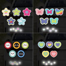 Load image into Gallery viewer, 5Pcs/Set Colorful Motorcycle Helmet Waterproof Decal Hearts Butterfly Stars Night Warning Sign Reflective Sticker Exterior Accessories
