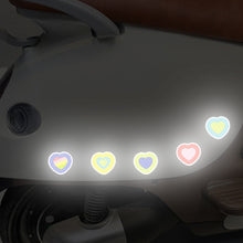 Load image into Gallery viewer, 5Pcs/Set Colorful Motorcycle Helmet Waterproof Decal Hearts Butterfly Stars Night Warning Sign Reflective Sticker Exterior Accessories
