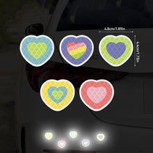 Load image into Gallery viewer, 5Pcs/Set Colorful Motorcycle Helmet Waterproof Decal Hearts Butterfly Stars Night Warning Sign Reflective Sticker Exterior Accessories

