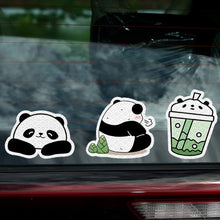Load image into Gallery viewer, 5Pcs/Set Motorcycle Helmet Decal Waterproof Creative Pandas Night Warning Sign Reflective Sticker Exterior Accessories
