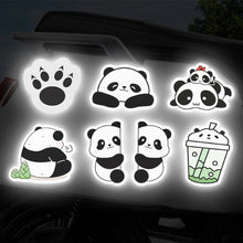 Load image into Gallery viewer, 5Pcs/Set Motorcycle Helmet Decal Waterproof Creative Pandas Night Warning Sign Reflective Sticker Exterior Accessories
