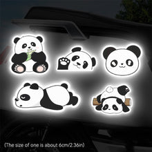 Load image into Gallery viewer, 5Pcs/Set Motorcycle Helmet Decal Waterproof Creative Pandas Night Warning Sign Reflective Sticker Exterior Accessories
