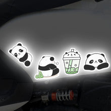 Load image into Gallery viewer, 5Pcs/Set Motorcycle Helmet Decal Waterproof Creative Pandas Night Warning Sign Reflective Sticker Exterior Accessories
