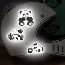 Load image into Gallery viewer, 5Pcs/Set Motorcycle Helmet Decal Waterproof Creative Pandas Night Warning Sign Reflective Sticker Exterior Accessories
