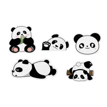 Load image into Gallery viewer, 5Pcs/Set Motorcycle Helmet Decal Waterproof Creative Pandas Night Warning Sign Reflective Sticker Exterior Accessories
