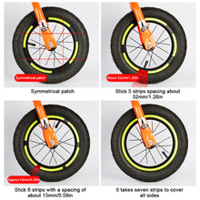 Load image into Gallery viewer, 12PCS/Sheet Balance Wheel Set Reflective Stickers Night Riding Safety Riding Warning Lattice Reflective Strip For 12-14 "Bike Scooter

