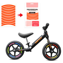 Load image into Gallery viewer, 12PCS/Sheet Balance Wheel Set Reflective Stickers Night Riding Safety Riding Warning Lattice Reflective Strip For 12-14 "Bike Scooter
