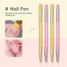 Load image into Gallery viewer, Dual-ended Nail Pen Dual-purpose Portable Nail Paint Pen Laying Glue Drawing Lines Painting Flowers Manicure Paint Pen Nail Art Tool
