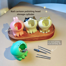 Load image into Gallery viewer, Cartoon Nail Polish Head Storage Bucket Mini Cute Cat Rabbit Dinosaur Pen Wash Cup Portable Nail Tool Storage Bucket
