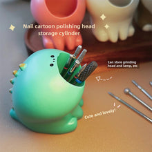 Load image into Gallery viewer, Cartoon Nail Polish Head Storage Bucket Mini Cute Cat Rabbit Dinosaur Pen Wash Cup Portable Nail Tool Storage Bucket
