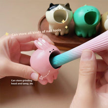 Load image into Gallery viewer, Cartoon Nail Polish Head Storage Bucket Mini Cute Cat Rabbit Dinosaur Pen Wash Cup Portable Nail Tool Storage Bucket
