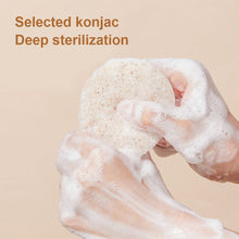 Load image into Gallery viewer, Walnut Seed Konjac Facial Puff Deep Cleanse Gentle Exfoliate Tool Makeup Remover Multifunctional Facial Cleaning Puff

