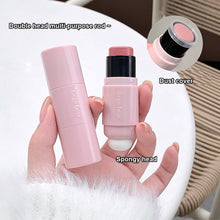 Load image into Gallery viewer, High Gloss Double-ended Blusher Stick Waterproof Long-lasting Moisturizing Natural Brightening Portable Blusher Face Makeup Cosmetics
