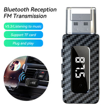 Load image into Gallery viewer, Car USB Transmitter Receiver Handsfree Call Bluetooth 5.3 Power Car Kit Auto Stereo Wireless Audio Adapter FM Radio
