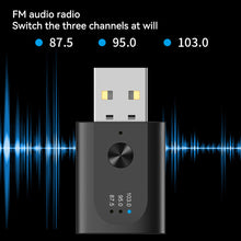 Load image into Gallery viewer, Car USB Transmitter Receiver Handsfree Call Bluetooth 5.3 Power Car Kit Auto Stereo Wireless Audio Adapter FM Radio
