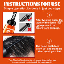 Load image into Gallery viewer, 2 in 1 Hair Wax Gel with Wide Tooth Comb Men Long-lasting Fluffy Hair Styling Oil Hair Styling Cream Liquid Fluffy Comb
