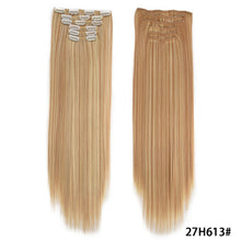 Load image into Gallery viewer, Clip in Hair Extensions Hair Extensions Thick Long Lace Weft Lightweight Synthetic Hair Wig Piece Elegant Women Wig
