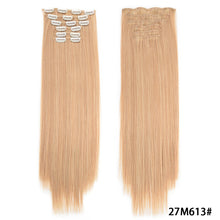 Load image into Gallery viewer, Clip in Hair Extensions Hair Extensions Thick Long Lace Weft Lightweight Synthetic Hair Wig Piece Elegant Women Wig
