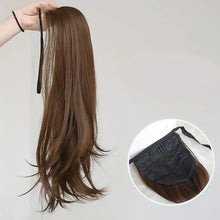 Load image into Gallery viewer, Synthetic Long Wavy Curly Ponytail Wig Women Ribbon Drawstring Tied Hair Tail Hair Extension Natural Fake Hairpiece
