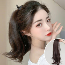 Load image into Gallery viewer, Synthetic Long Wavy Curly Ponytail Wig Women Ribbon Drawstring Tied Hair Tail Hair Extension Natural Fake Hairpiece
