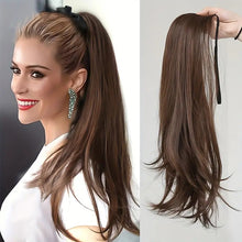 Load image into Gallery viewer, Synthetic Long Wavy Curly Ponytail Wig Women Ribbon Drawstring Tied Hair Tail Hair Extension Natural Fake Hairpiece
