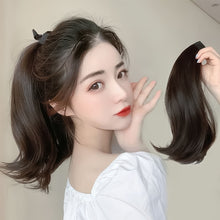 Load image into Gallery viewer, Synthetic Long Wavy Curly Ponytail Wig Women Ribbon Drawstring Tied Hair Tail Hair Extension Natural Fake Hairpiece
