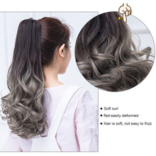 Load image into Gallery viewer, Natural Synthetic Long Wavy Curly Ponytail Wig for Women Ribbon Drawstring Tied Hair Tail Hair Extension Fake Hairpiece
