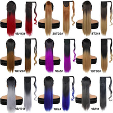 Load image into Gallery viewer, Women's Synthetic Wig Women's Long Straight Hair Wig Ponytail Fluffy Hair Extensions Ponytail Gradient Straight Hair Wig
