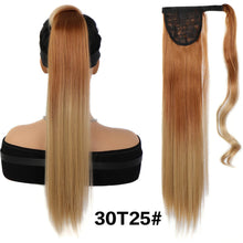 Load image into Gallery viewer, Women's Synthetic Wig Women's Long Straight Hair Wig Ponytail Fluffy Hair Extensions Ponytail Gradient Straight Hair Wig
