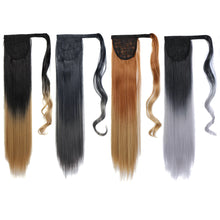 Load image into Gallery viewer, Women's Synthetic Wig Women's Long Straight Hair Wig Ponytail Fluffy Hair Extensions Ponytail Gradient Straight Hair Wig
