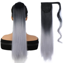 Load image into Gallery viewer, Women's Synthetic Wig Women's Long Straight Hair Wig Ponytail Fluffy Hair Extensions Ponytail Gradient Straight Hair Wig

