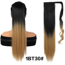 Load image into Gallery viewer, Women's Synthetic Wig Women's Long Straight Hair Wig Ponytail Fluffy Hair Extensions Ponytail Gradient Straight Hair Wig

