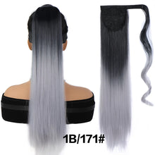 Load image into Gallery viewer, Women's Synthetic Wig Women's Long Straight Hair Wig Ponytail Fluffy Hair Extensions Ponytail Gradient Straight Hair Wig
