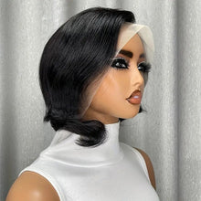 Load image into Gallery viewer, Human Hair Lace Frontal Wig Natural Color Front Lace Bob Wig Human Hair Wigs Cheap Wigs Pixie Cut Wigs Human False Hair
